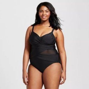 NWT - Ava & Viv black one-piece swim suit - plus 26